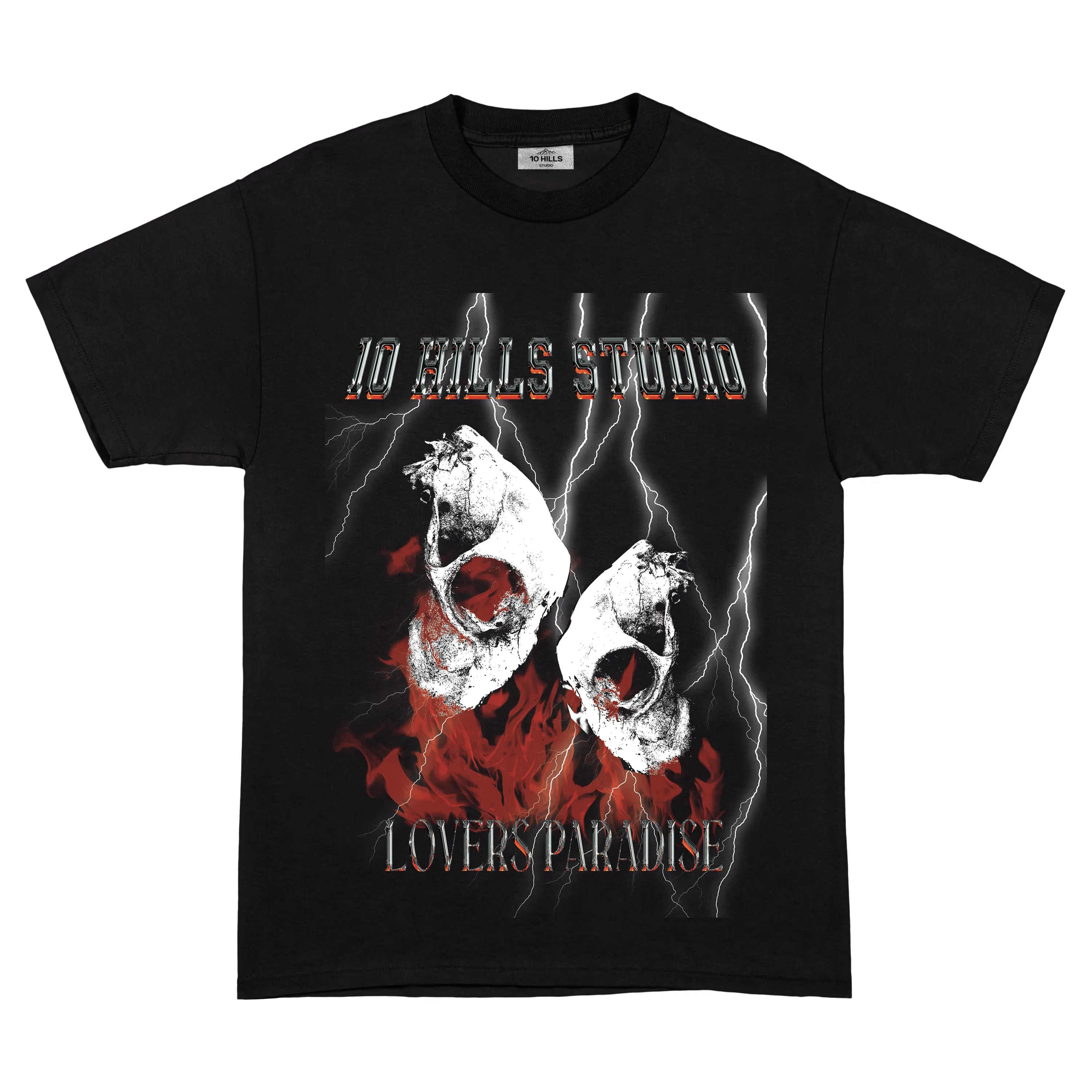 10 Hills Studio Unisex 'Lovers Paradise' Black Boxy T-Shirt