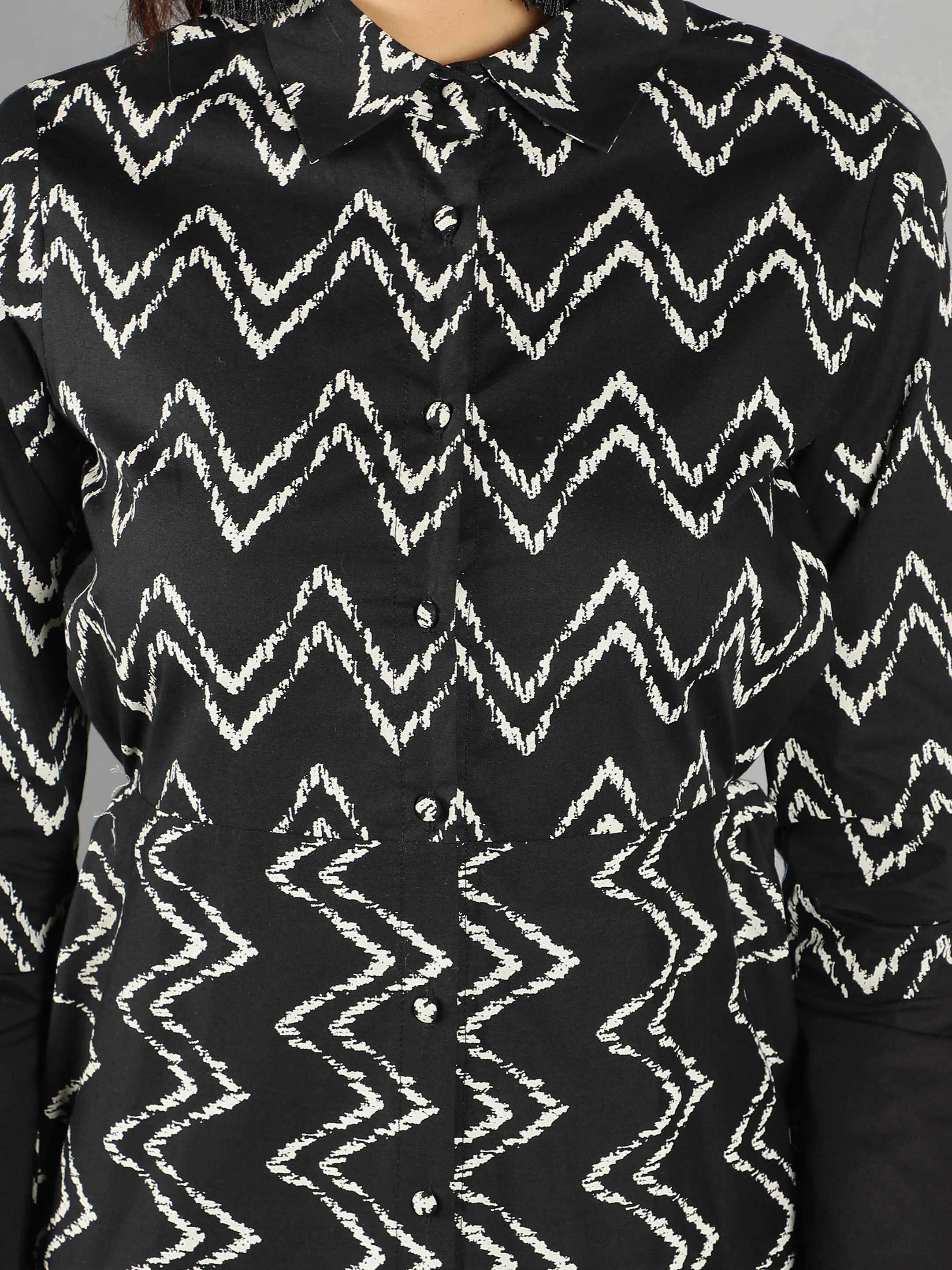 Black, White Abstract Women'S Kurta