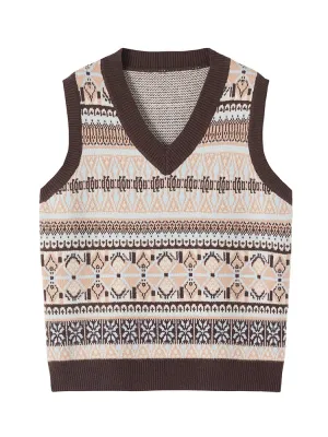 Brand Designer New Sleeveless Vest Waistcoat Geometric Oversized Vest Winter Spring Women Sweaters Pullovers Knitwear Tops -221