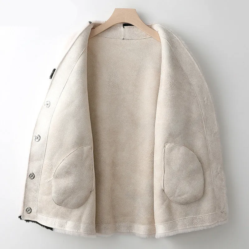 Calida Lambs Wool Shearling Woman Coat