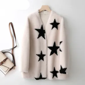 Calida Lambs Wool Shearling Woman Coat