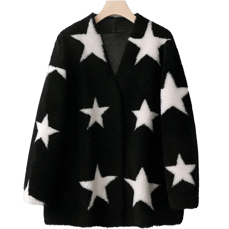 Calida Lambs Wool Shearling Woman Coat