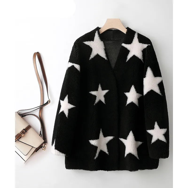 Calida Lambs Wool Shearling Woman Coat