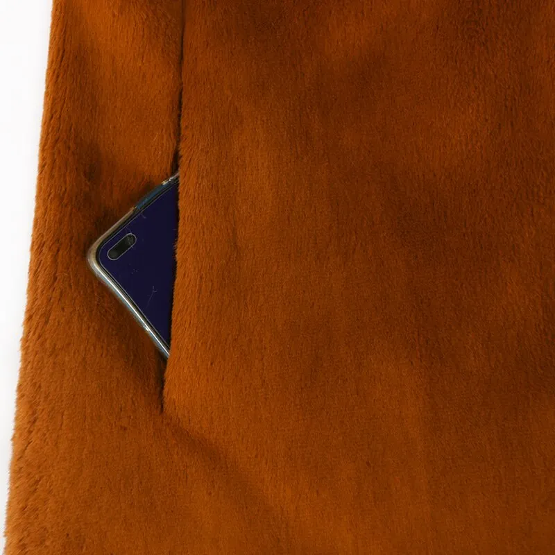 Caramel Fluffy Faux Fur Coat