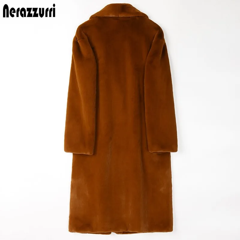 Caramel Fluffy Faux Fur Coat