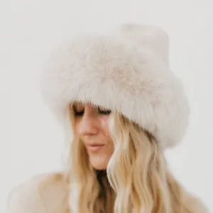 Cream Faux Fur Beanie