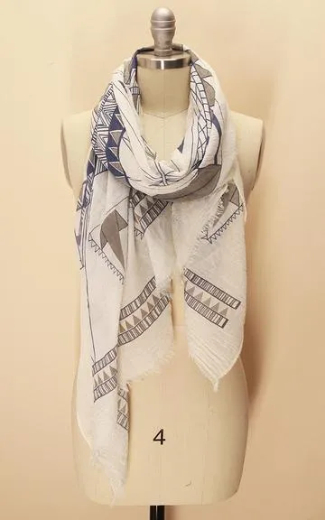 EASC8549 Ethnic Pattern Print Scarf