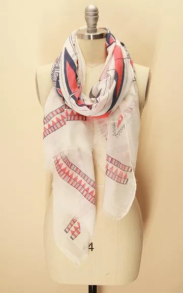 EASC8549 Ethnic Pattern Print Scarf