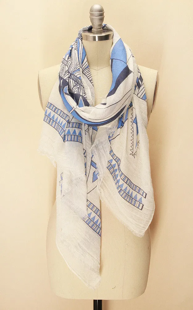 EASC8549 Ethnic Pattern Print Scarf