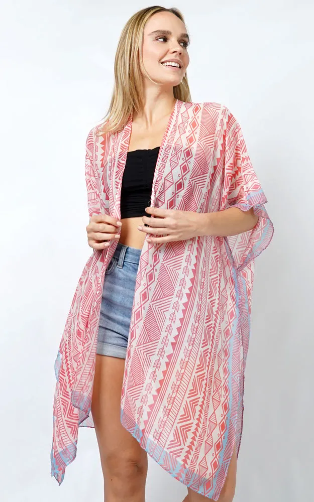 EVT5102 ETHNIC PRINT KIMONO