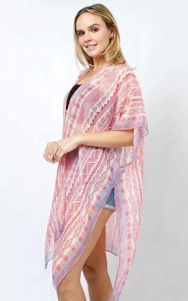 EVT5102 ETHNIC PRINT KIMONO