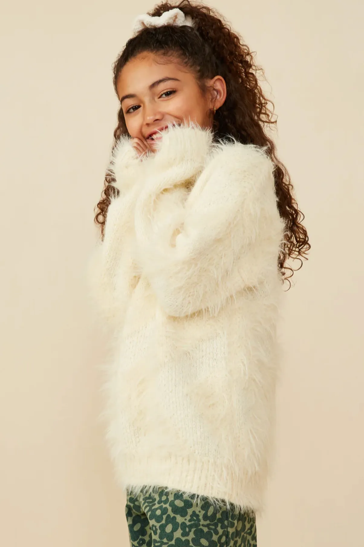 Faux Fur Pullover Sweater | Ivory