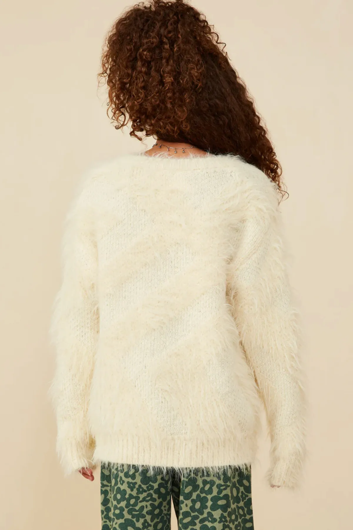 Faux Fur Pullover Sweater | Ivory