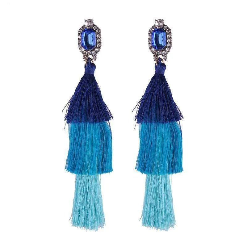 New Design Fashion Long Tassel Earrings Bohemian Wedding Jewelry Statement Hot Sale Dangle Drop Earring for Women
