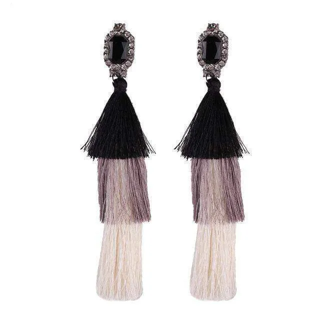 New Design Fashion Long Tassel Earrings Bohemian Wedding Jewelry Statement Hot Sale Dangle Drop Earring for Women