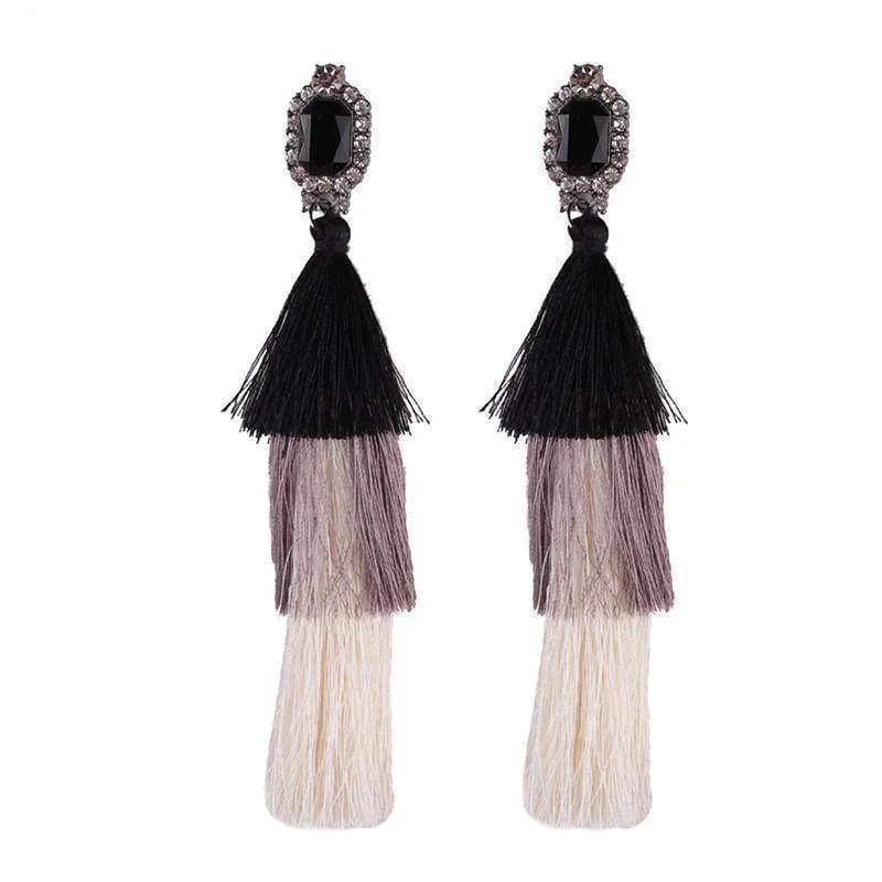 New Design Fashion Long Tassel Earrings Bohemian Wedding Jewelry Statement Hot Sale Dangle Drop Earring for Women
