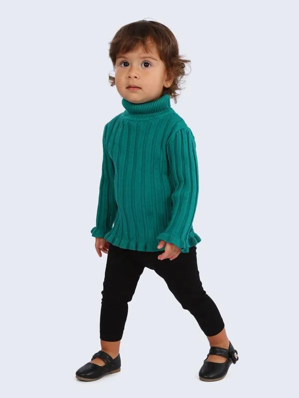 One Friday Green Solid Jumper