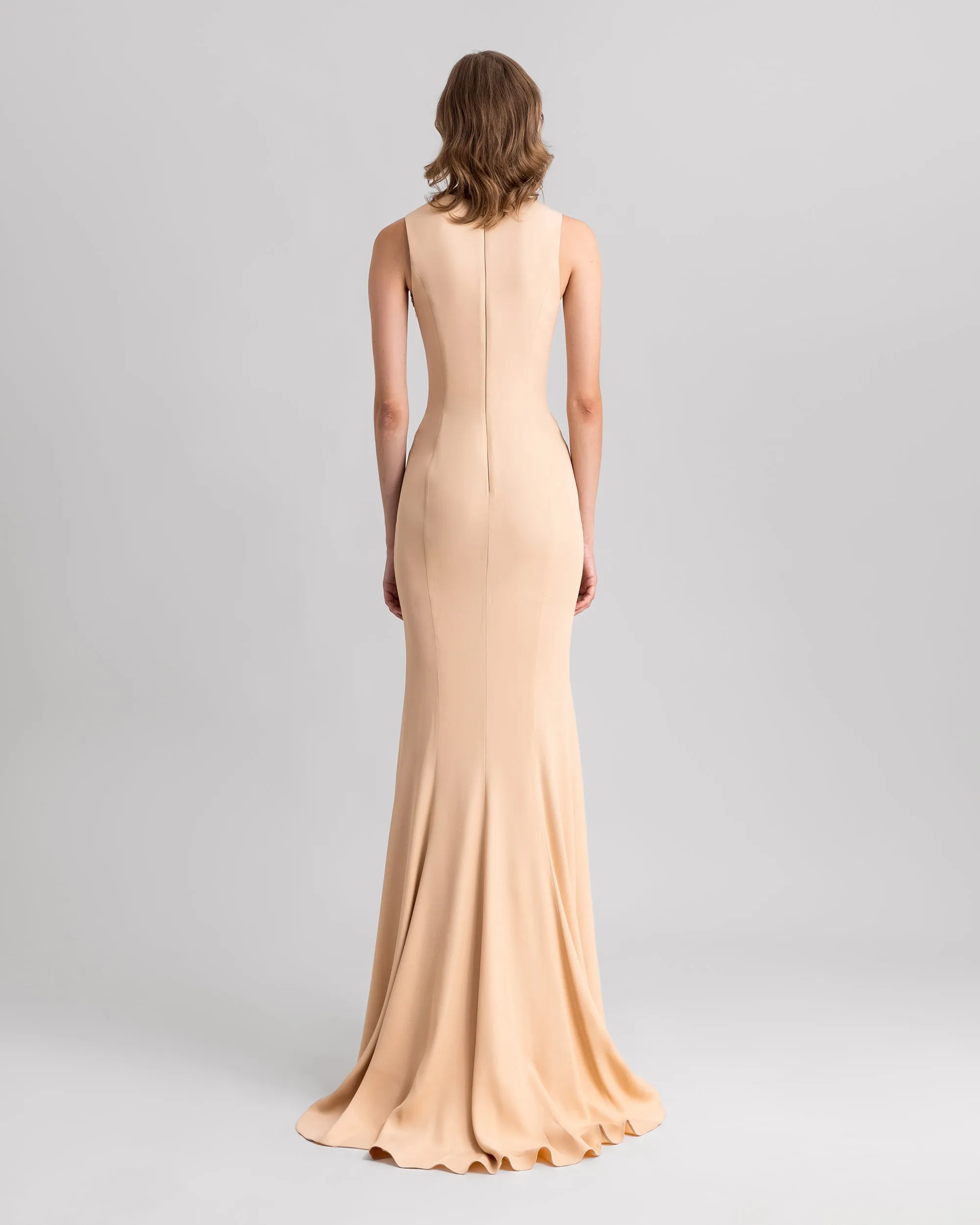 Slim Cut Lace Dress With Cape