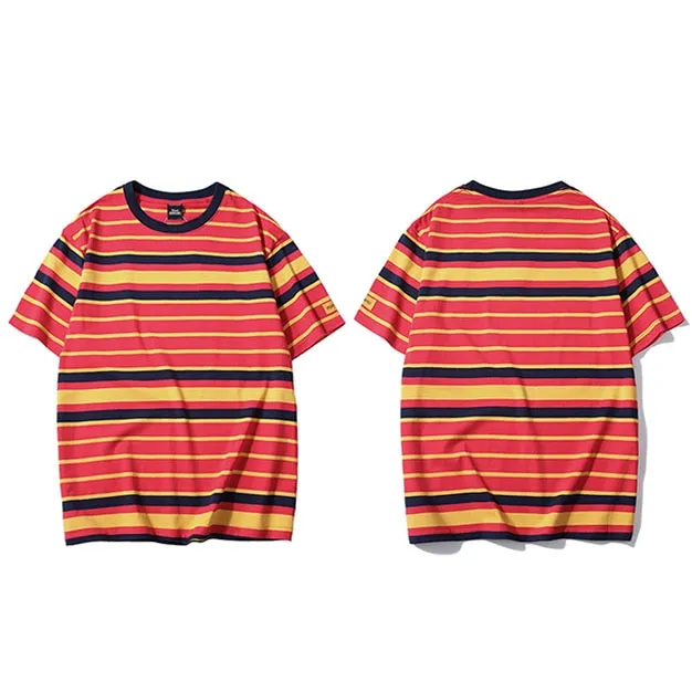 T Shirt Ulzzang à rayure