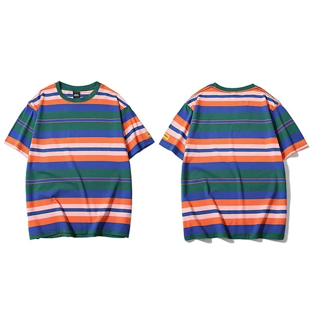 T Shirt Ulzzang à rayure